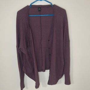 Wild Fable Ribbed Mauve Cardigan
